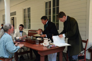 Fort Nisqually Brigade Days 2016 AUG (112) - Contract signing time.