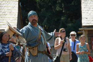 Fort Nisqually Brigade Days 2016 AUG (61) "Who wants to join us and become rich with beaver pelts?"