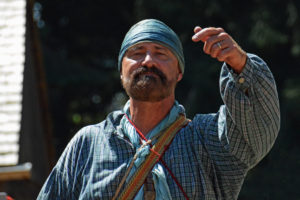 Fort Nisqually Brigade Days 2016 AUG (62) "Ah, you dere, you look like you could paddle a canoe all day! How about joining us?"