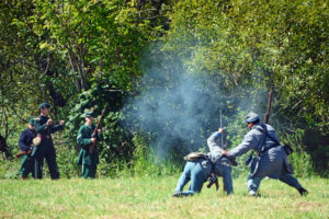 # 575 - Rebels scramble to get away from Union skirmishers.