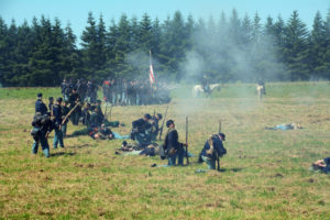 # 909 - Smoke and casualties among the Union troops.