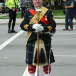 (38) Drum Major standing easy on parade on Burrard Street.