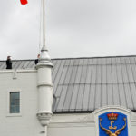 (47) (46) Raising the Canada Flag signifying reoccupation of the Seaforth Armoury.