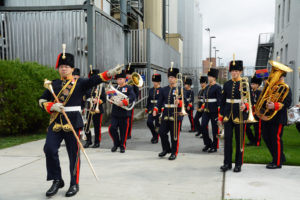 (56) 15th Field Regiment Brass and Reed Band moving to join the parade.