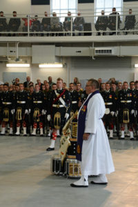 Padre Jim Short leading the Drumhead Service.