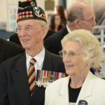 Lieutenant Colonel (retired) Davy Fairweather and his wife. He served with the Seaforths in World War II and was Commanding Officer of the Regiment twice post-war. He was my firsdt CO in the Seaforths. LCol Al Baylis, another CO of mine is behind them looking to the viewer's right.