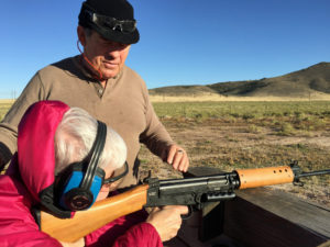 My wife firing an Australian L1A1 in the USA. Cannot do that in Canada! 