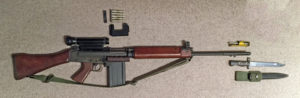 FN C1A1 sniper rifle with Sniper Scope C1 and some accessories.