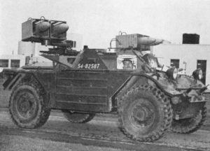 Ferret 54-82587 fitted with ENTAC anti-tank wire-guided missiles. (CAJ 1956 Vol XIX No 1 p6)