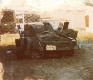 Ferret 54-82578 after destruction in a hanger firer - rear view