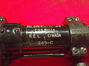 Markings on Canadian made R.E.L. C No. 32 MK. 3 scope. Optical Stores limited COS 2039 A