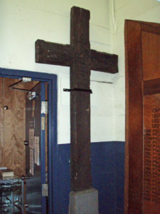 Seaforth Museum - WWI battlefield cross at entrance.