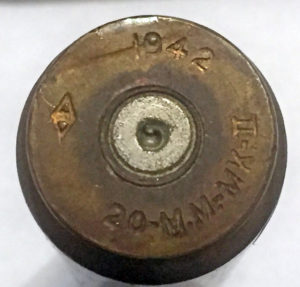 1942 20-MM shell INERT flat tip