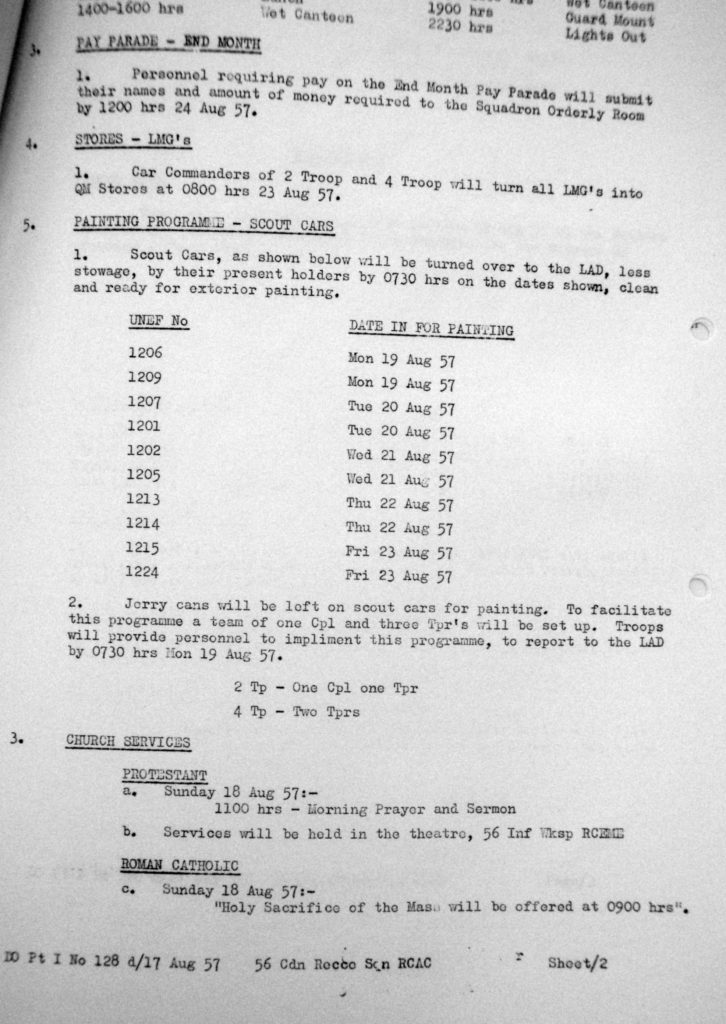 Document re: painting of Ferrets in 1957 in 56 Reconnaissance Squadron. 17 Aug 57
