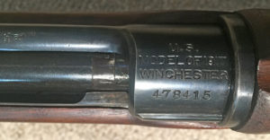 M1917 Winchester showing markings U.S. / MODEL OF 1917 / WINCHESTER / 478415