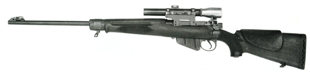 Left side of a sniper rifle