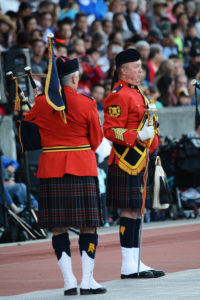 R.C.M.P. "E" Division's Pipes and Drums - Drum Major (right) and Pipe Major (left). (D7100a 035)