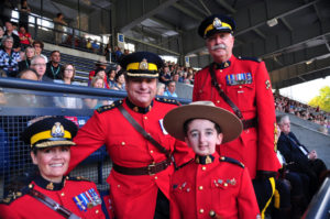 Young Casey Wright, Guest of Honour, with "the Brass".