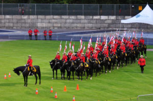 The Musical Ride enters the stadium grounds. (D90 126)