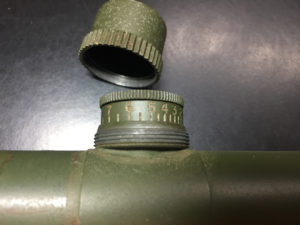 REL C No 67 MK I scope SN 52-C showing a turret cap removed.