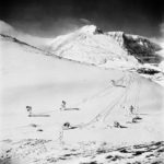 Moutaineering sharpshooters of the Lovat Scouts taking up pstn during tac ex 1944 Alberta Canada L&AC MIKAN 3223354