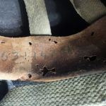 British Airborne Helmet MK II 1944 found in Scotland - part of inscription