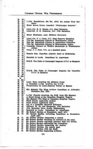 p. 114 Canadian Official War Photographs WWI INDEX - "M" Series M. 23 to M. 78