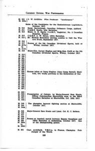 p. 118 Canadian Official War Photographs WWI INDEX - "M" Series M. 209 to M. 251