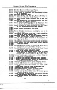 Canadian Official War Photographs of WWI INDEX - p. 025 "O" Series O.1042 to O.1084