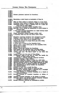 Canadian Official War Photographs of WWI INDEX - p. 029 "O" Series O.1230 to O.1278