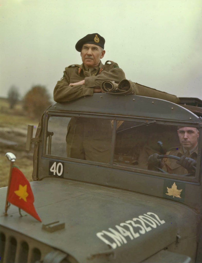 Major-General Worthington in the 4th Armoured Division GOC's jeep Late 1943 or January 1944 L&AC