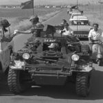 Ferret 54-82556 escorting a convoy in Cyprus 1968 -detail (CYP68-149)