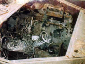 Ferret 54-82578 after destruction in a hanger firer - engine compartment.