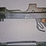 Rifle serial number J-5550-16 and has a mid-war 2-position "L" backsight. Left side showing the special trigger hung from the body instead of the trigger guard.