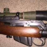 C No. 67 Mk. I serial number 52-C mounted on rifle 80L8006. the rubber eye shield is turned the wrong way in this photo.