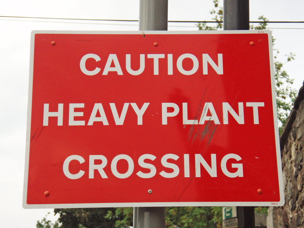 CAUTION HEAVY PLANT CROSSING Edinburgh Scotland 2008