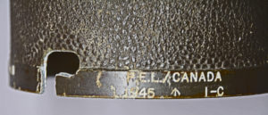 C No 67 Mk I scope 86-C as received August 2018. This is the special scope case C No. 19, It is marked "R.E.L. / CANADA 1945 /|\ 1-C" meaning that this is the very first case made in the short production run.