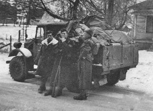 Ford Pilot Model F15 serving with Linc & Welland Regiment, January 5 1941 Lieutenant Arnott Hume ("Pete") Stevens on the right. He is my father.