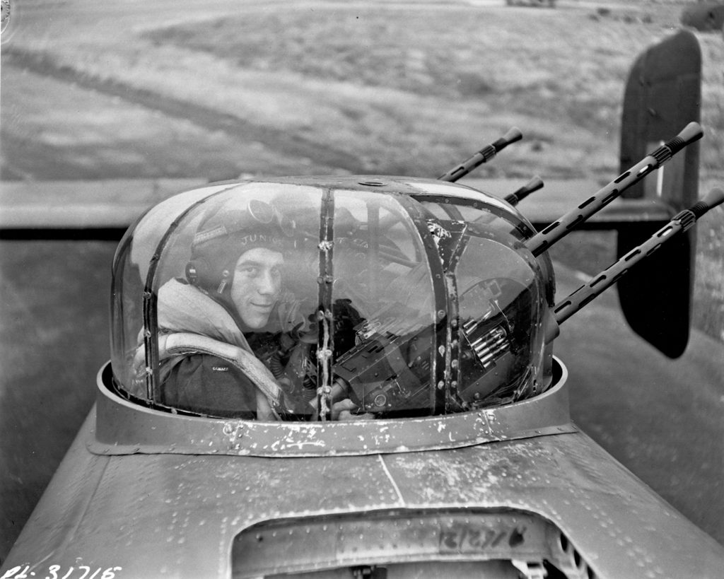 J.W. "Junior" CUMBERS in his turret 1944 