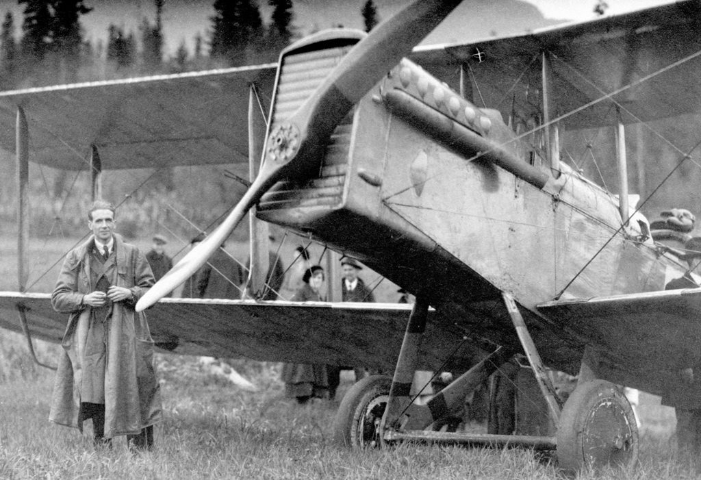 DH-9A on the first Trans-Canada Flight. Stopover at Revelstoke, British Columbia, October, 1920.