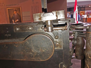 German M.G. 08 serial number 8508c on display at The Military Museums in Calgary, Alberta. Canada, June 2019. Photo by Colin MacGregor Stevens.