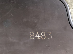 WWI German Maxim M.G. 08/15 serial number 8483 captured by Canadians, likely in "The last 100 Days". True serial number on left side of body.