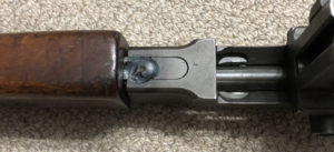 Thompson M1A1 deactivated - Weld of pin through body into barrel