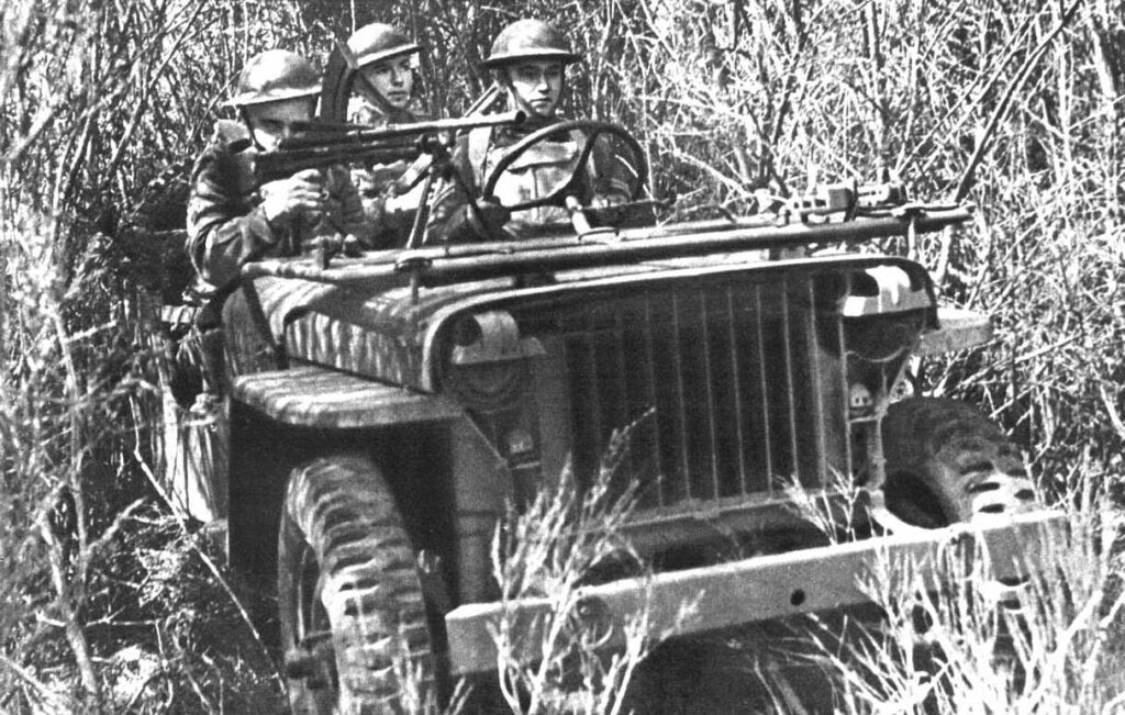 Canadian Contract CDLV-242 WLU-440-M PERS-1 with a Bren Gun Mk.I or Mk. IM. Circa summer of 1942 during training in Canada. 