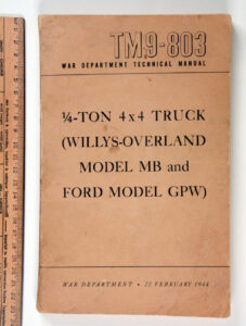TM9-803 1-4 Ton Willys MB and Ford GPW 1944-1947 - cover