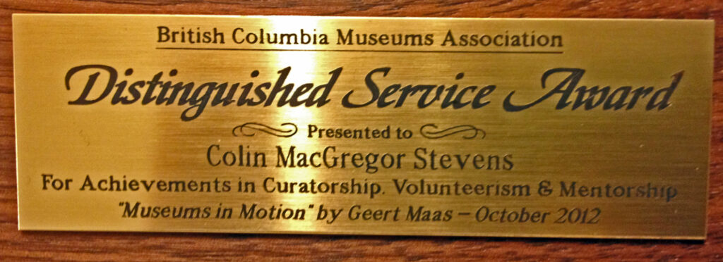 BCMA DSA Award - plaque