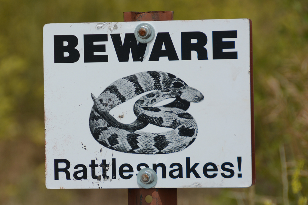 Rattlesnakes Warning sign
