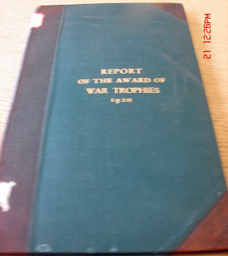 War Trophy Register - Front cover at LAC
