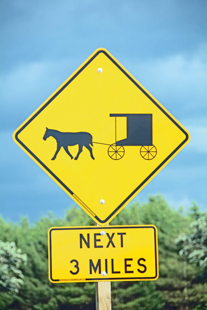 Buggies on road warning sign