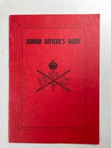 Small red book of instruction for Canadian Army junior officers in 1952